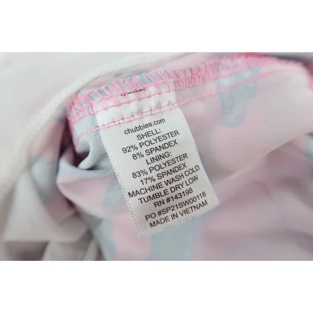 Chubbies The Glades Swim Trunks Mens Medium Pink Alligator Print 5.5